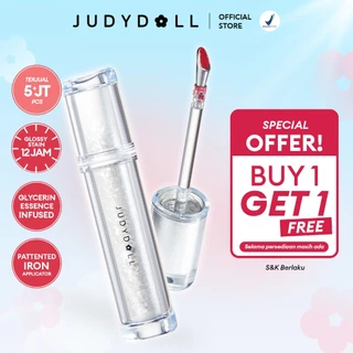 (BUY 1 GET 1) Judydoll Watery Iron Liptint Gloss - 9gr (Next Level Liptin Lip Gloss, Tahan Lama 12 Jam, Transferproof & Hasil Glossy Dengan Lip Massager)