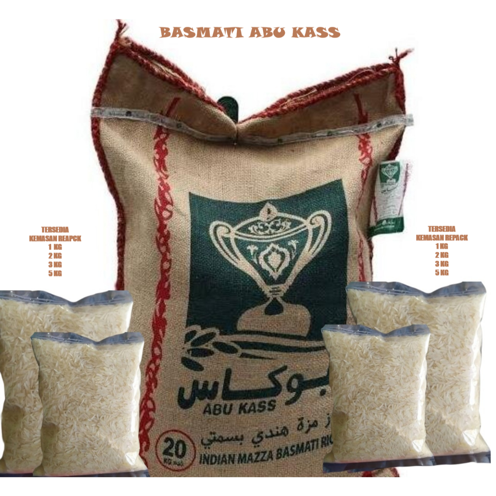 Jual Beras Basmati ABU KASS kemasan Repack 5kg Basmati India | Shopee ...