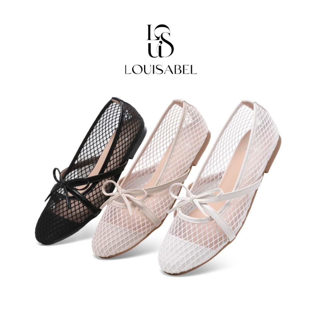 Jual LOUISABEL Mesh Ribbon Sepatu Wanita Flat Shoes Anyaman Import LSB ...