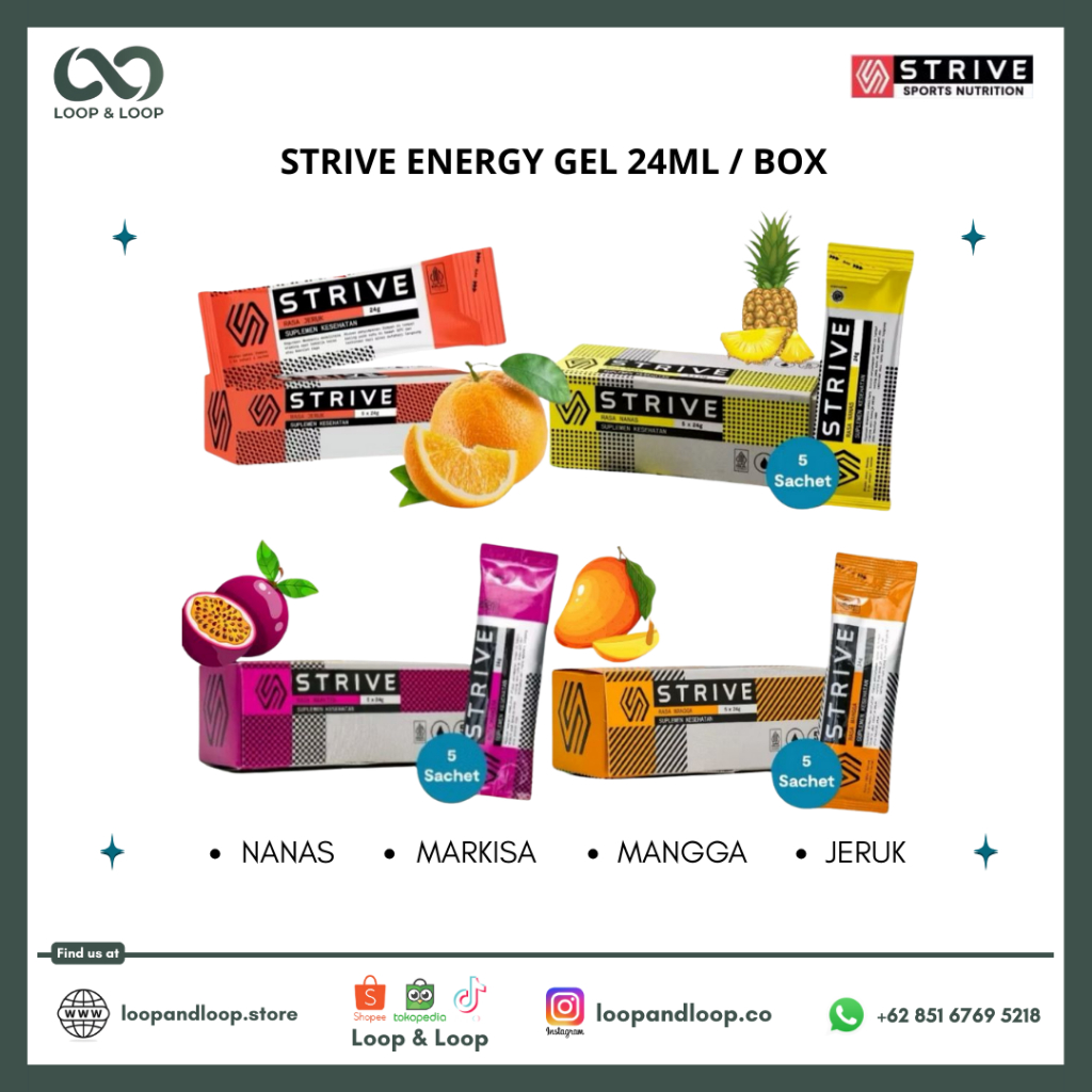 Jual STRIVE - Strive Energy Gel 1 Box isi 5 Sachet Energy Booster ...
