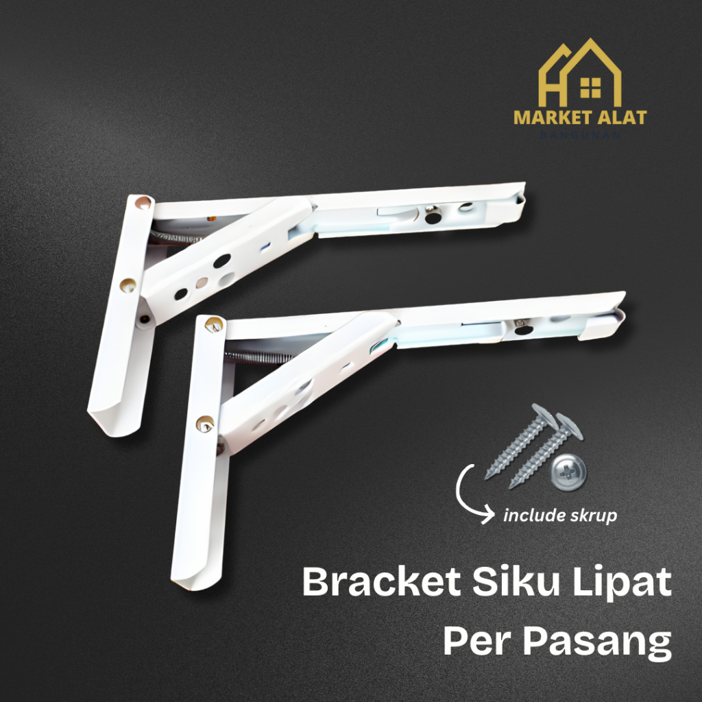 Jual (Per Pasang) Siku Rak Lipat Dinding Tebal / Bracket Engsel Per Rak ...