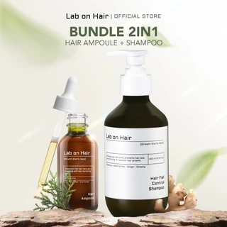 Lab On Hair Bundle Combo Anti Hair Fall Ampoule + Shampoo - Paket Hair Oil Serum Vitamin Hair Tonic Growth Anti Rontok Kering Bercabang Mempercepat Pertumbuhan Penumbuh Rambut Anti Hair Fall Shampoo Merawat Kesuburan Hair Serum Hair Ampoule Serum