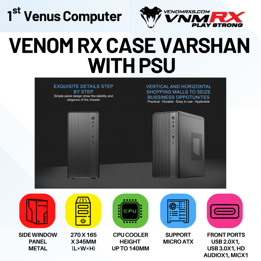 Jual Casing PC Komputer VenomRX Venom-RX URIVAR | Midi Tower | Micro ...