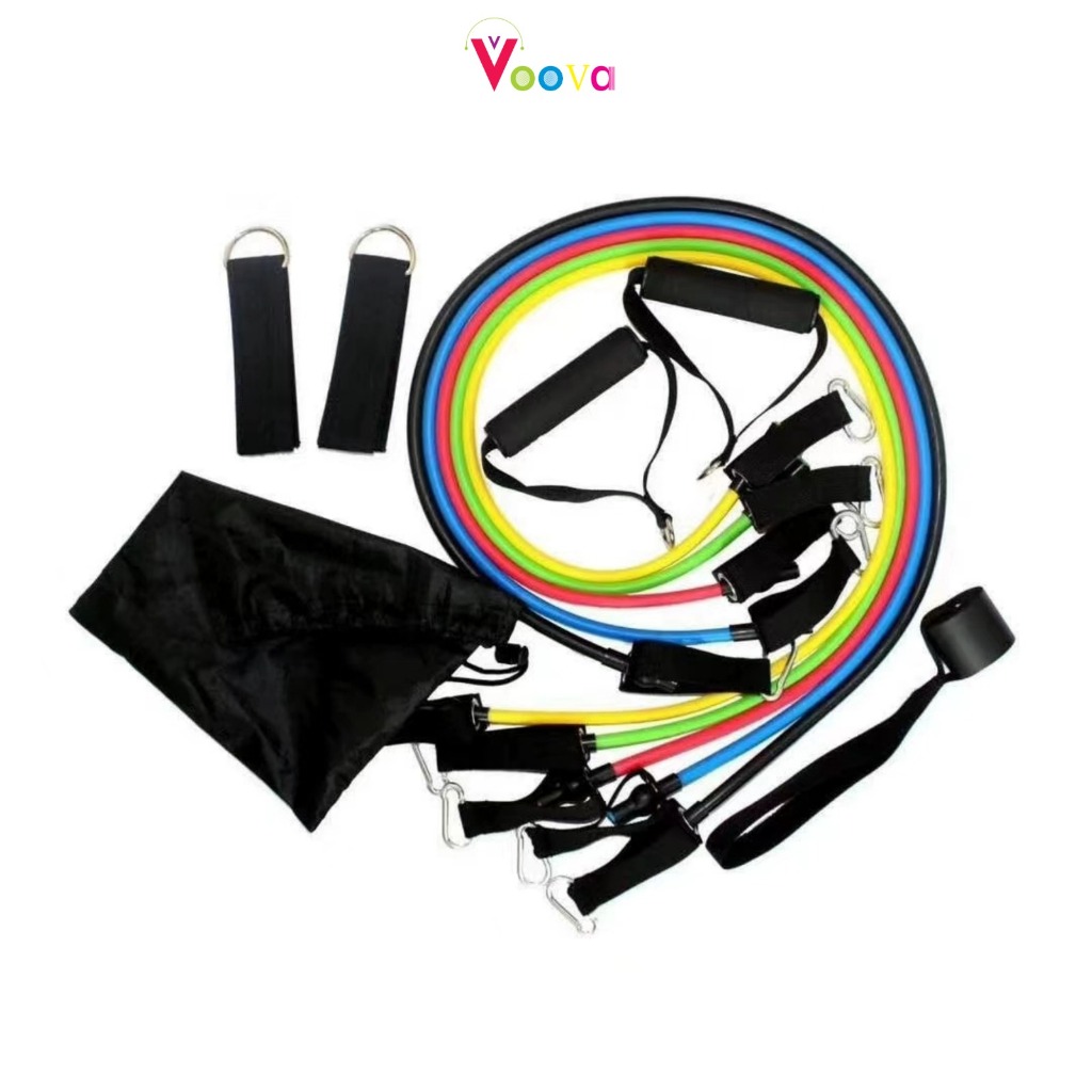 VOOVA  Resistance Band Fitness Tali Gym Yoga Loop Stretching Pull Rope Loopband Pull Rope Fitness 11pcs Tali Resistance Band Pilates Yoga Gym