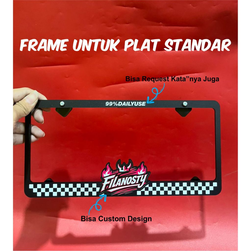 Jual [Frame Only] Frame Plat Nomor Custom Ukuran Plat Asli Untuk Motor ...