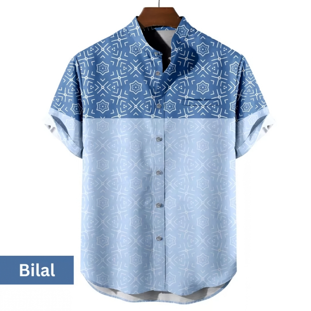 VISTULA - Kemeja Koko Printing Pria Lengan Pendek dan Lengan Panjang - Bilal