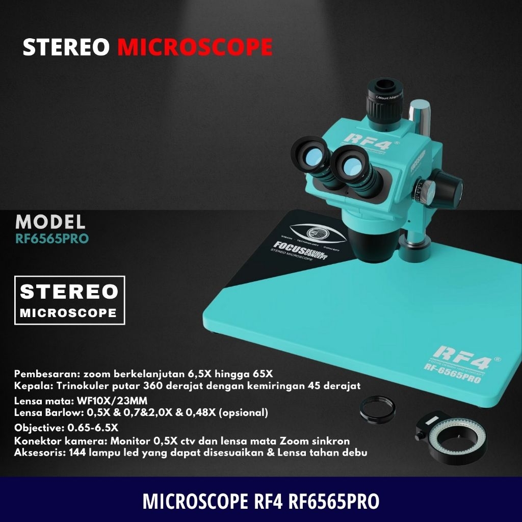 Jual RF4 MICROSCOPE TRINOKULER RF6565PRO | Shopee Indonesia