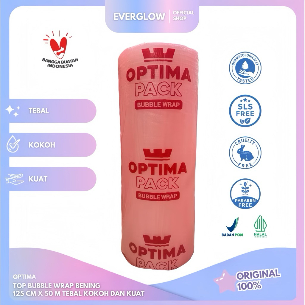 Jual Optima Top Bubble Wrap Bening Premium 3.3kg 125cm x 50m | Bubble ...