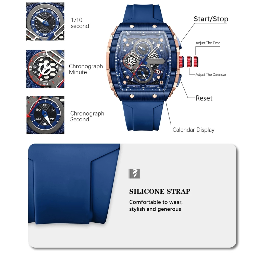 Strap silikon dan buckle Curen Watch