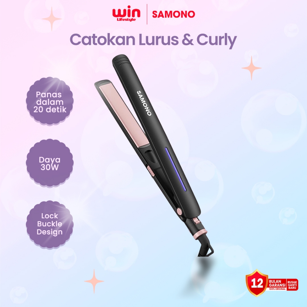 Jual SAMONO Catokan Rambut Profesional Lurus dan Keriting LED Indikator ...