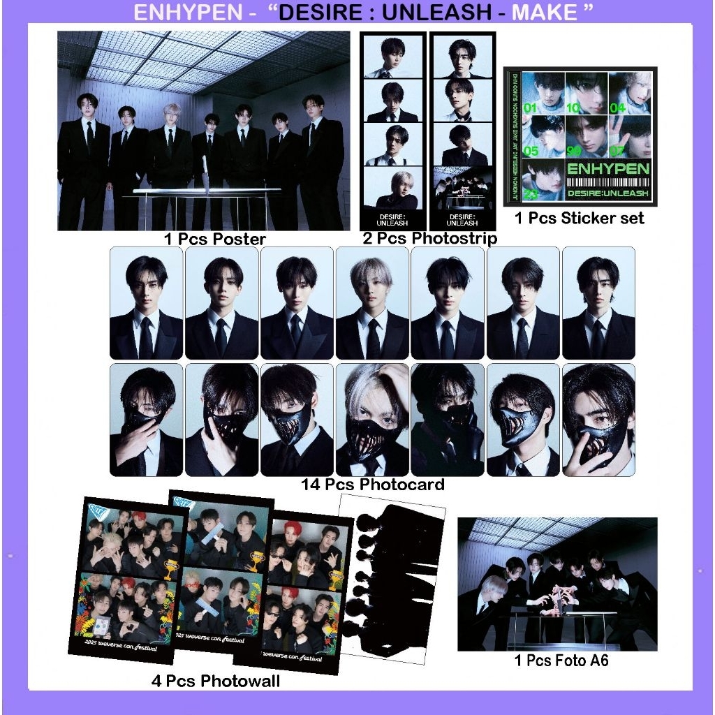 Jual fan kit p c enhypen desire unleash bad desire set all member