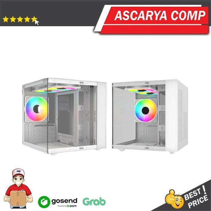 Jual VenomRX Casing PC Fox Esport White M-ATX With 3x120mm A-RGB Fan ...