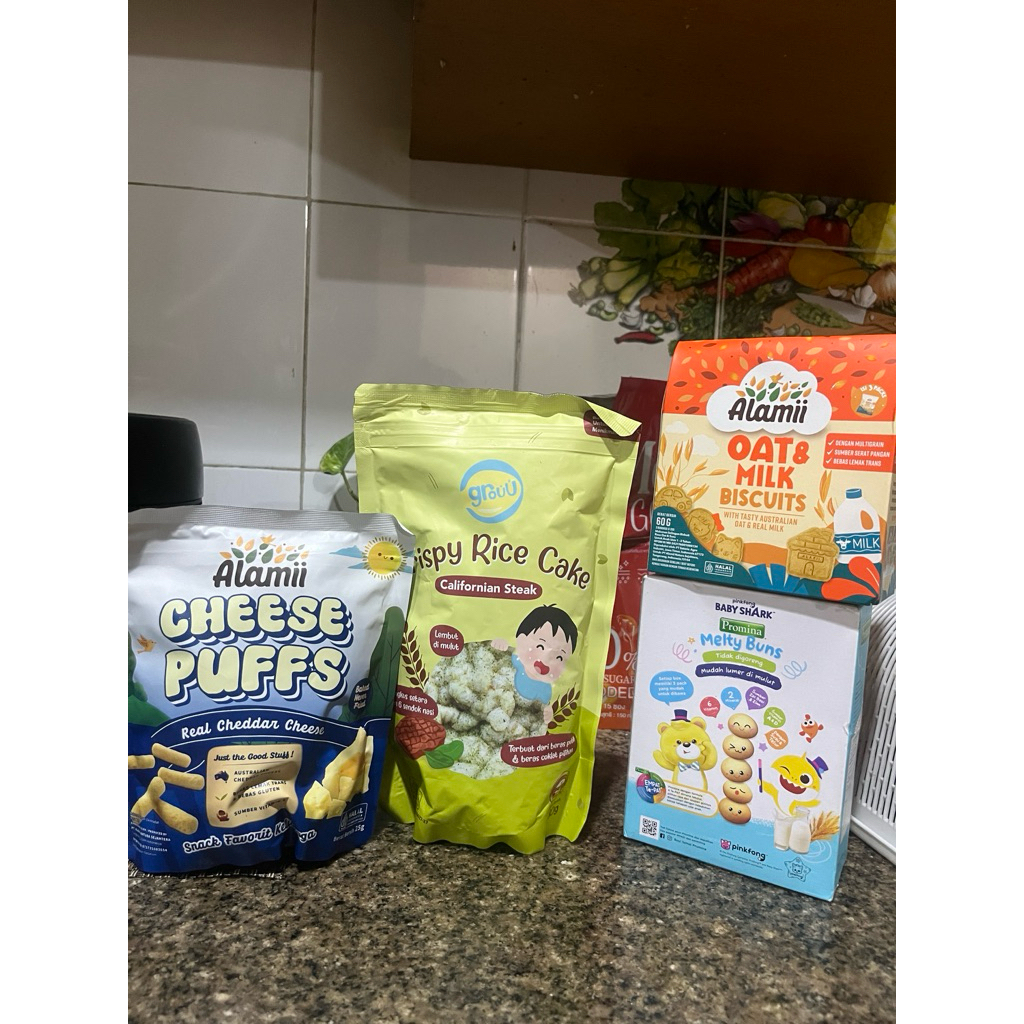 Jual (freeongkir) Cemilan Anak Alamii Cheese Puff 25gr/Grouu Crispy ...