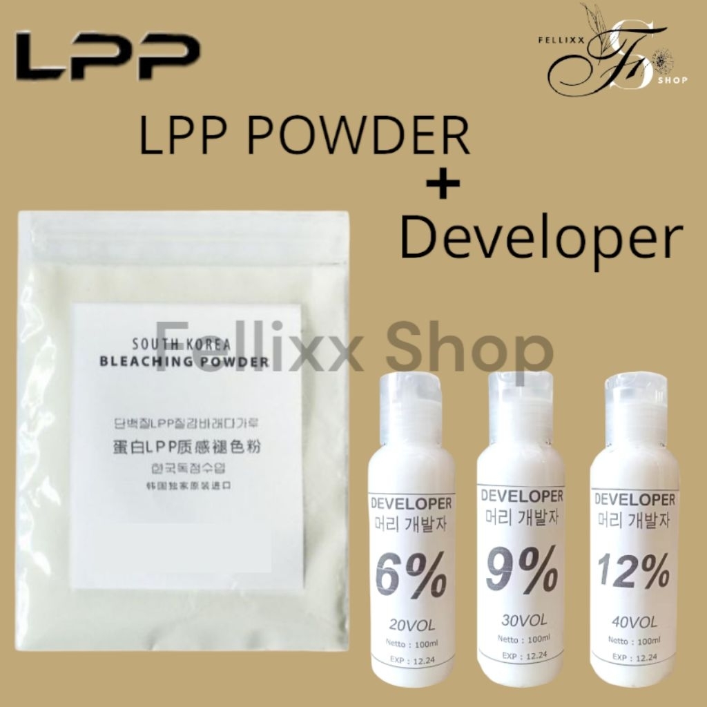 Jual Developer + Bleaching Rambut Korea LPP level 9 kemasan 50gr dan ...