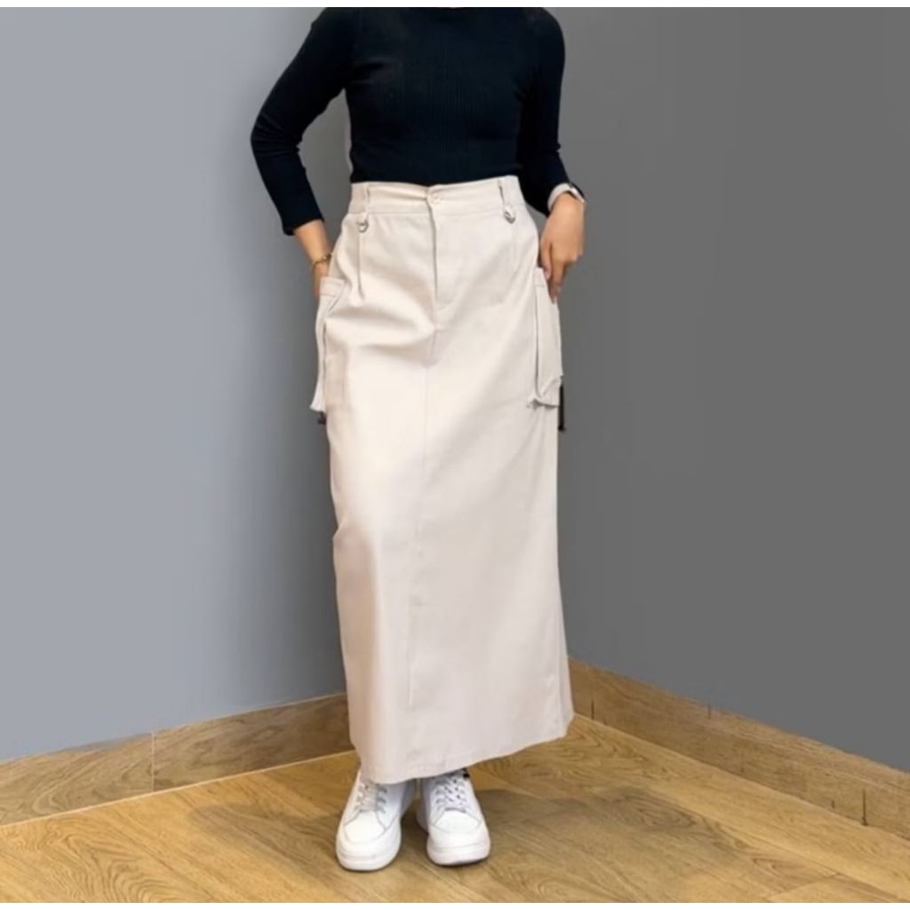 Jual Rok Cargo Kantong Serut / Skirt Kargo Korean Style Katun Premium ...