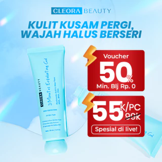 [𝐓𝐄𝐑𝐋𝐀𝐑𝐈𝐒] Cleora 3 Minutes Exfoliating Peeling Gel 50gr - Scrub Facewash Peel Skincare with AHA BHA PHA Membantu Mengangkat Sel kulit Mati Sisa Kotoran Exfoliasi Wajah Kosmetik Eksfoliasi Brightening Extract Hyaluronic Acid Niacinamide Mencerahkan Muka