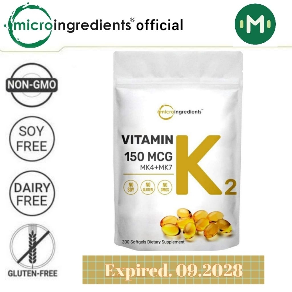 Jual Microingredients Vitamin K2 150mcg MK4-MK7 Isi 300 Softgels Asli ...