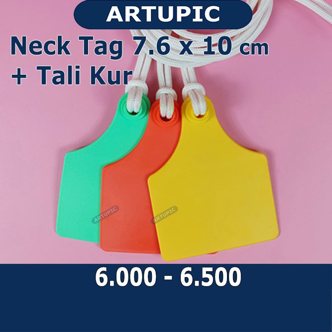 Jual NECK TAG 7.6x10 cm POLOS ECERAN TALI KUR Kalung Hewan Ternak Sapi ...