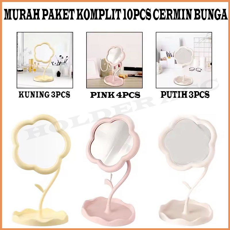 Jual HA Paket Hemat 10 pcs Cermin Bunga Standing Mirror Makeup Rotating ...