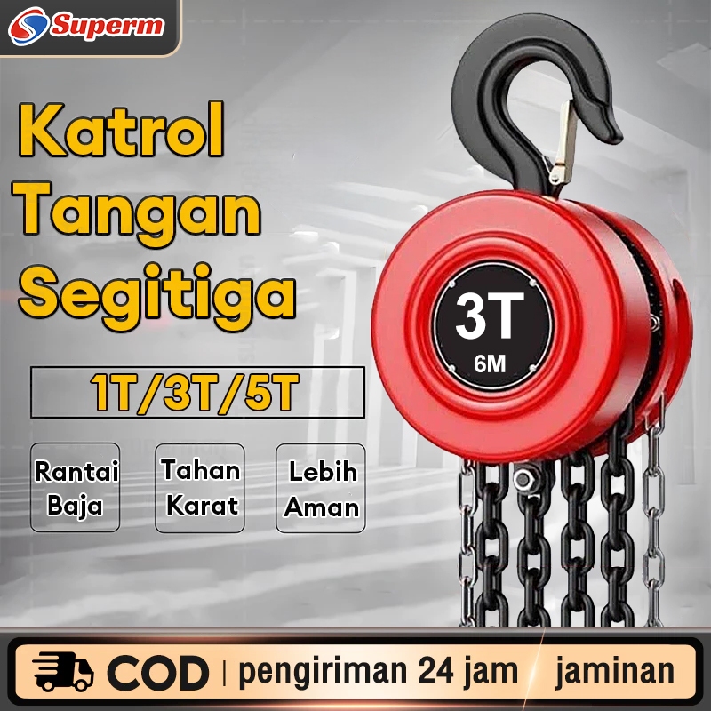 Jual Katrol Rantai Manual 1 Ton & 2 Ton - Chain Block Heavy Duty untuk ...