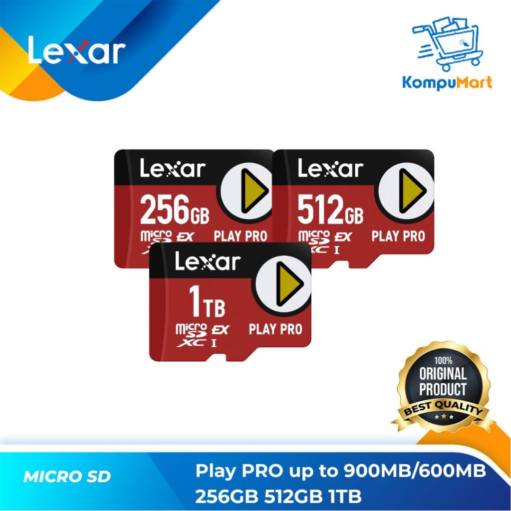 Jual MicroSd Lexar Play Pro MicroSDXC EX Express Card UHS-I V30 256GB ...