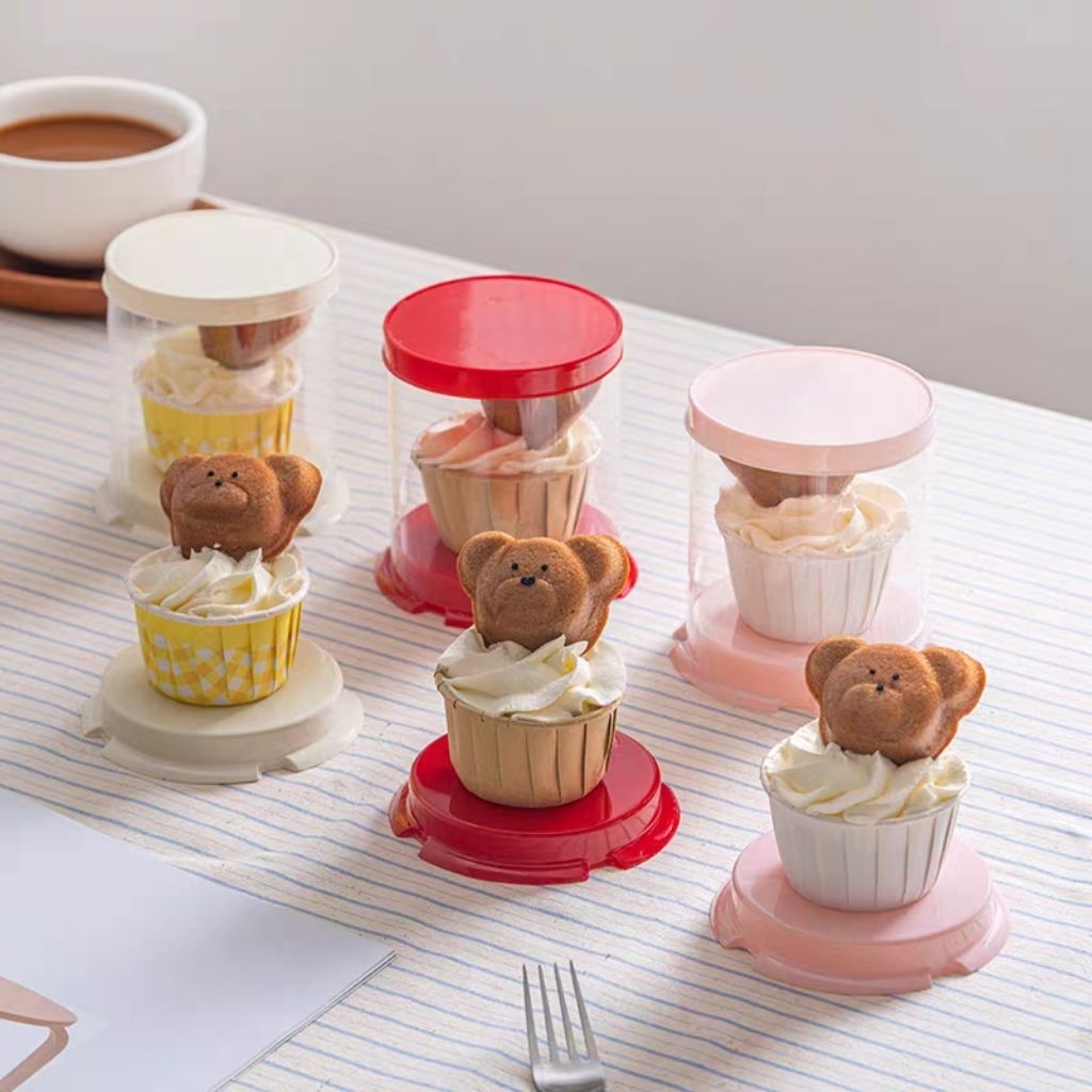 Jual (5set) box mini cake mika tabung mini cake box mika cupcake ...