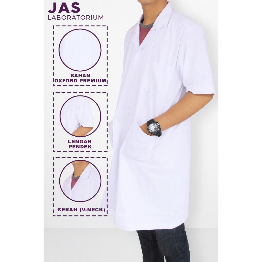 Jual Jas Laboratorium Oxford/ Baju Laboratorium Lengan Pendek | Shopee ...