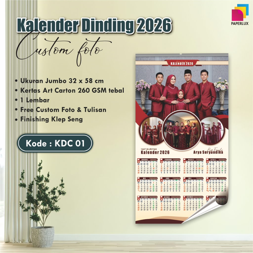 Jual CETAK KALENDER DINDING CUSTOM - KALENDER CUSTOM FOTO - KALENDER ...