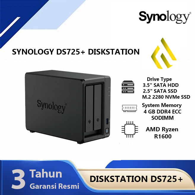 Jual Synology DS725+ DiskStation 2-BAY NAS Server Storage Cloud DS 725 ...
