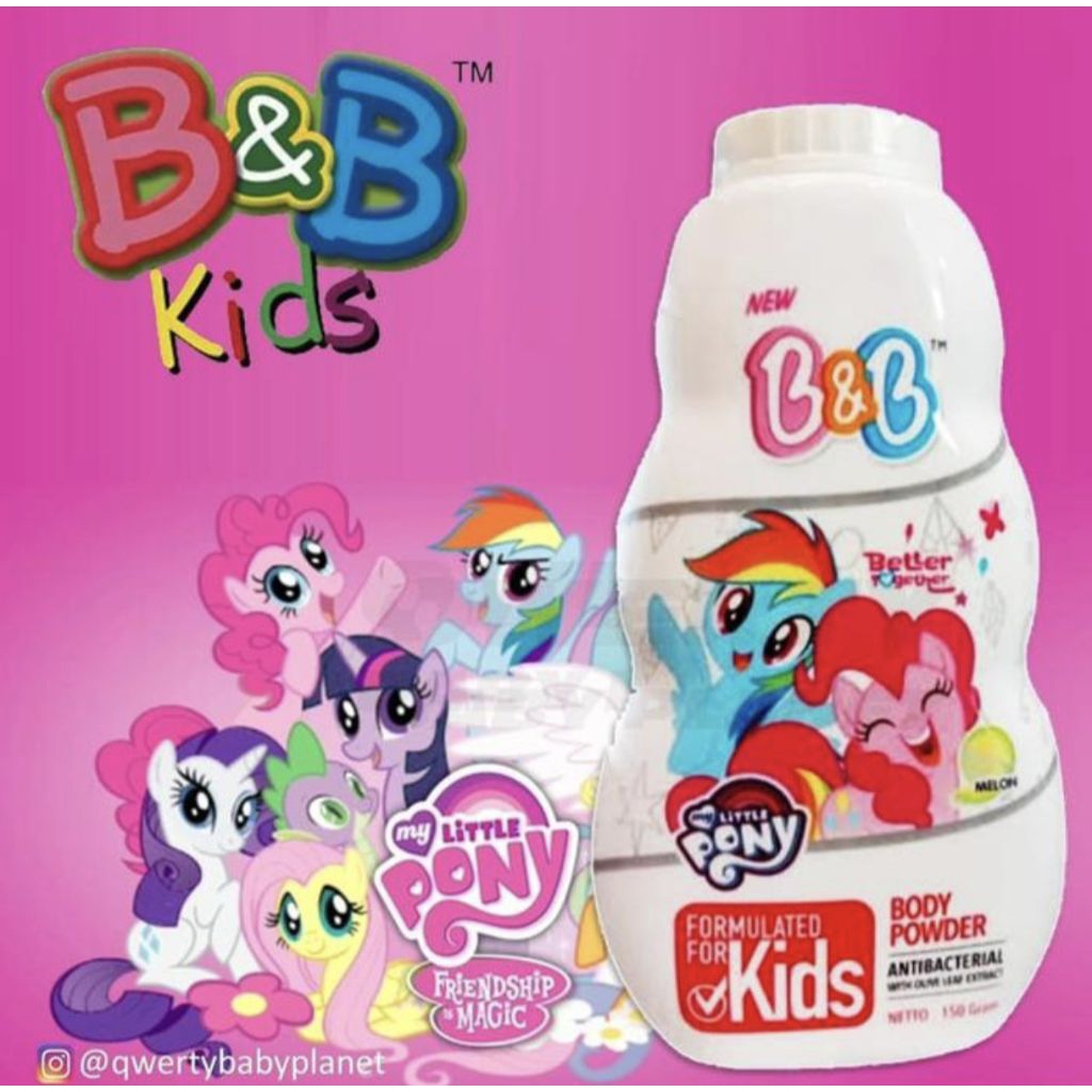 Jual B&B Kids Body Powder Little Pony Natural Mild 150gr | Shopee Indonesia
