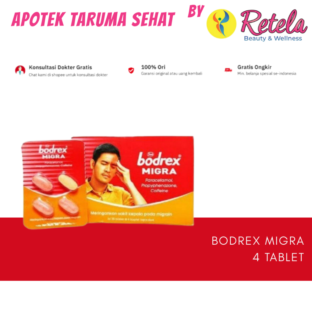 Jual BODREX MIGRA 1 STRIP ISI 4 TABLET | Shopee Indonesia