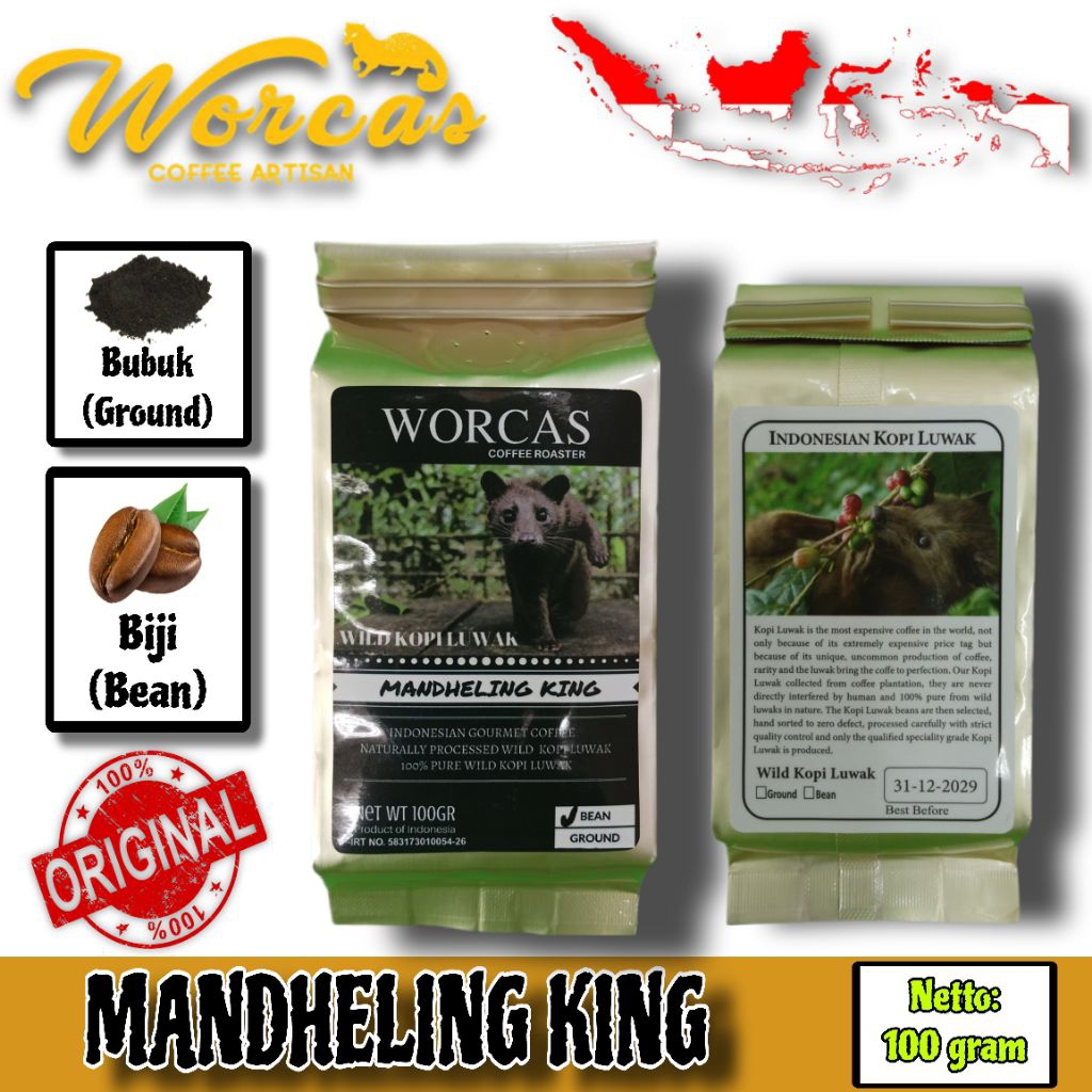 Jual WORCAS BALI KING, SUMATRA KING GAYO ARABICA, MANDHELING KING