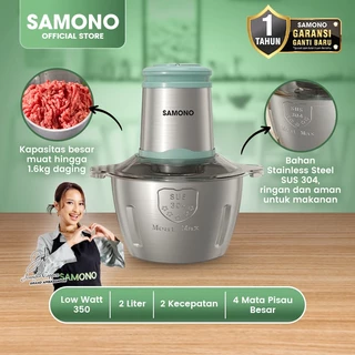 SAMONO Chopper 2L Stainless Multifungsi Hemat Daya 4 Mata Pisau Food Grade Garansi 1 Tahun SW-CL350