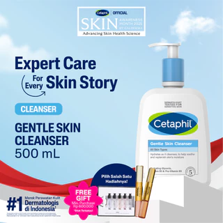 Cetaphil Gentle Skin Cleanser 500ml dengan Niacinamide, Glycerin dan Panthenol Sabun Pembersih Muka Untuk Segala Jenis Kulit