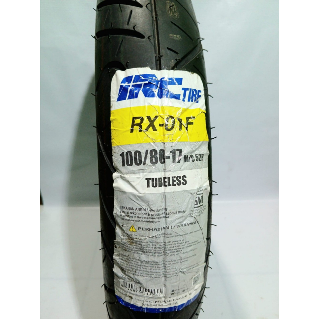 Jual IRC RX 01F Ban Luar Tubeless Ring 17 100/80 Road Winner Motor ...