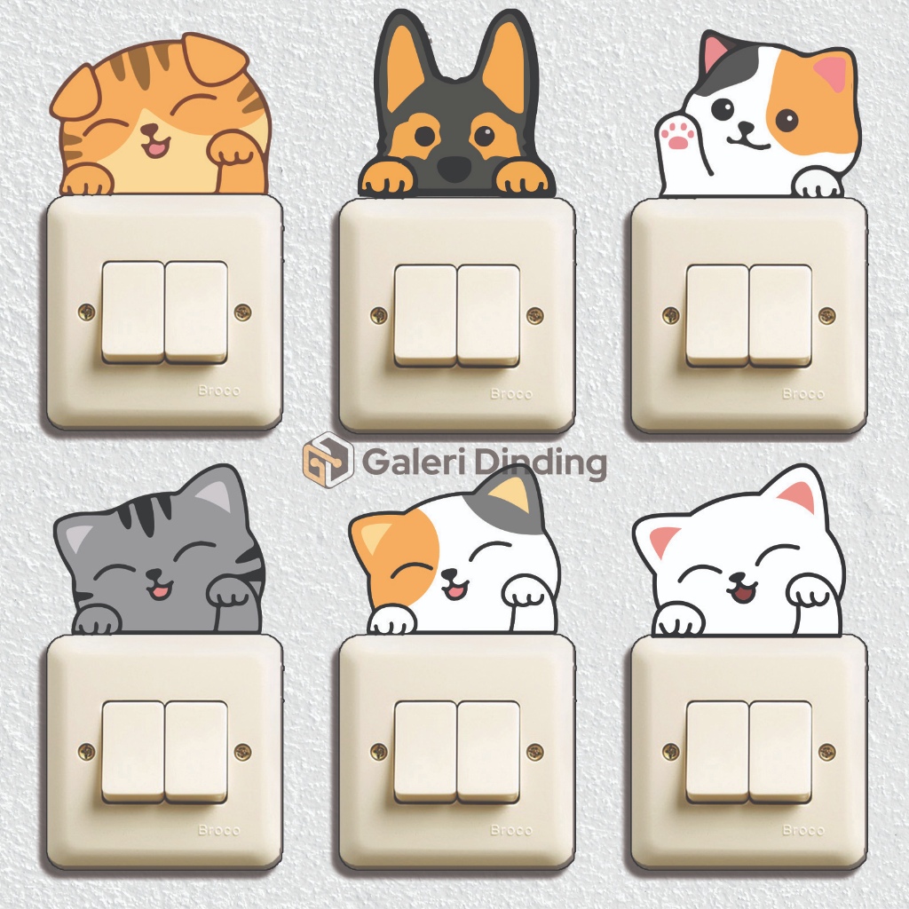 Jual Hiasan Dinding Stiker Saklar Motif Tombol Lampu On Off Hewan Lucu ...