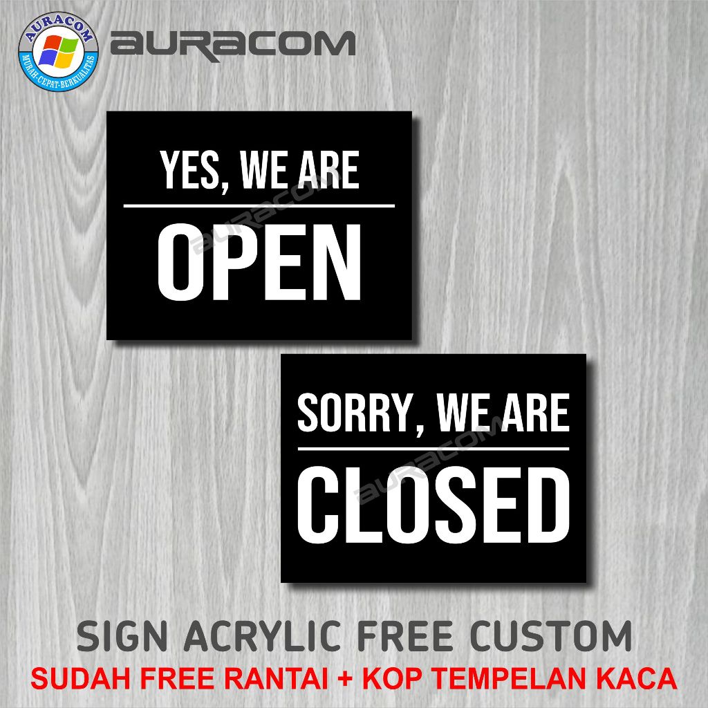 Jual SIGN OPEN CLOSE AKRILIK | SIGN BUKA TUTUP ACRYLIC KEREN - B294 ...