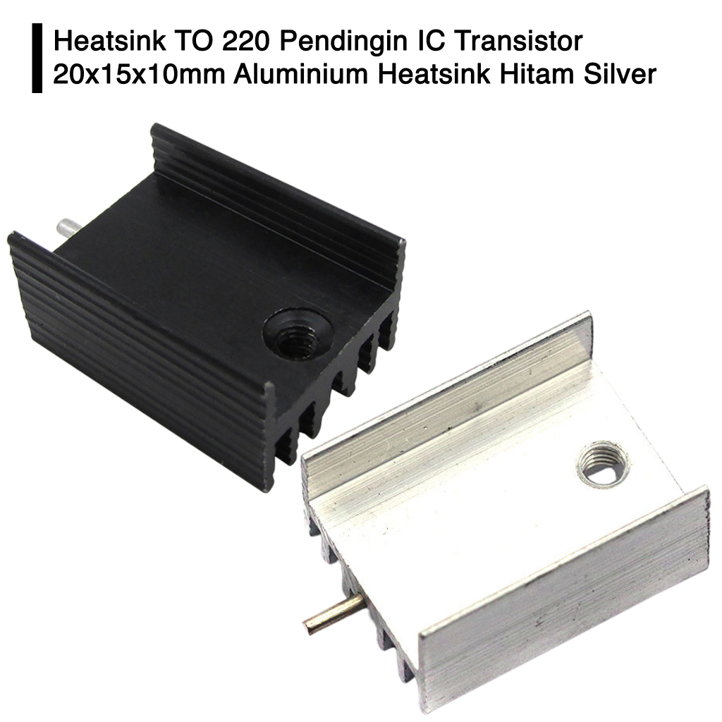 thumbnail image 2 of 10-Pack Mixed Aluminum Heat Sinks For TO-220 Transistors, Various Sizes (25x24x16mm, 20x15x10mm, 21x15x10mm) 2 of 5
