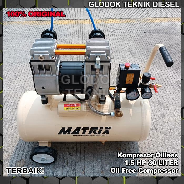 Jual Kompresor Oilless 1.5 HP 30 Liter Oil Free Air Compressor Oil Less ...