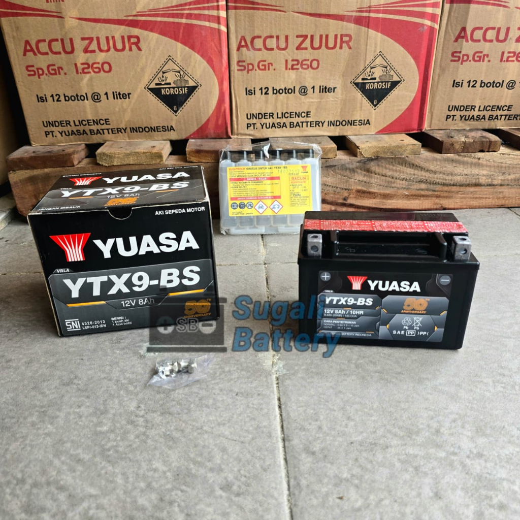 Jual Aki Motor Kawasaki ZX6R, ZX636, Z800, Ninja 250CC YUASA YTX9