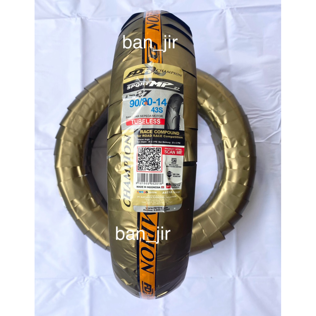 Jual Ban Motor FDR MP27 90/80 Ring 14 Race Compound, Tubeless | Shopee ...