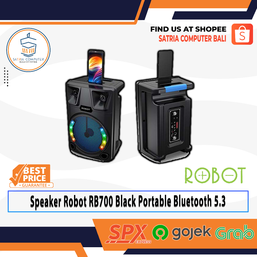 Jual Speaker Robot RB700 Black Portable Bluetooth 5.3 | Shopee Indonesia