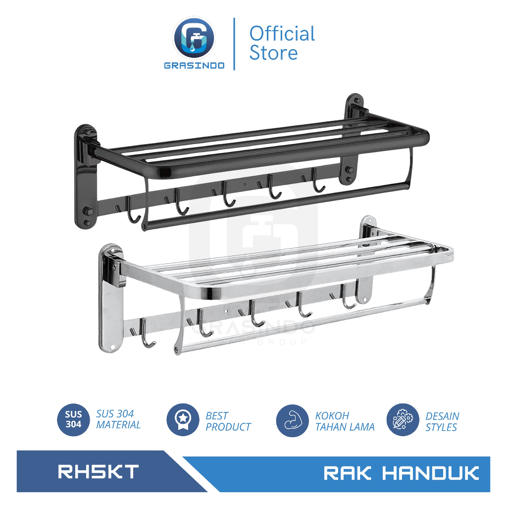 Jual GIG Oracle Rak Handuk Lipat 4 Baris 5 Kait Stainless SUS 304 ...