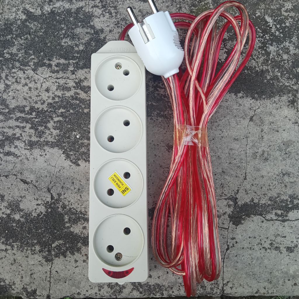 Jual Stop Kontak/Terminal 4 Lubang+Kabel 3 Meter Siap pakai Rakitan ...