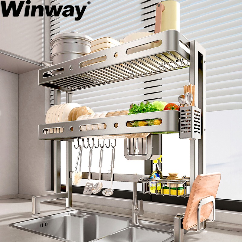 Jual SUS 304 Rak Wastafel Dapur Stainless Steel Rak Cuci Piring ...