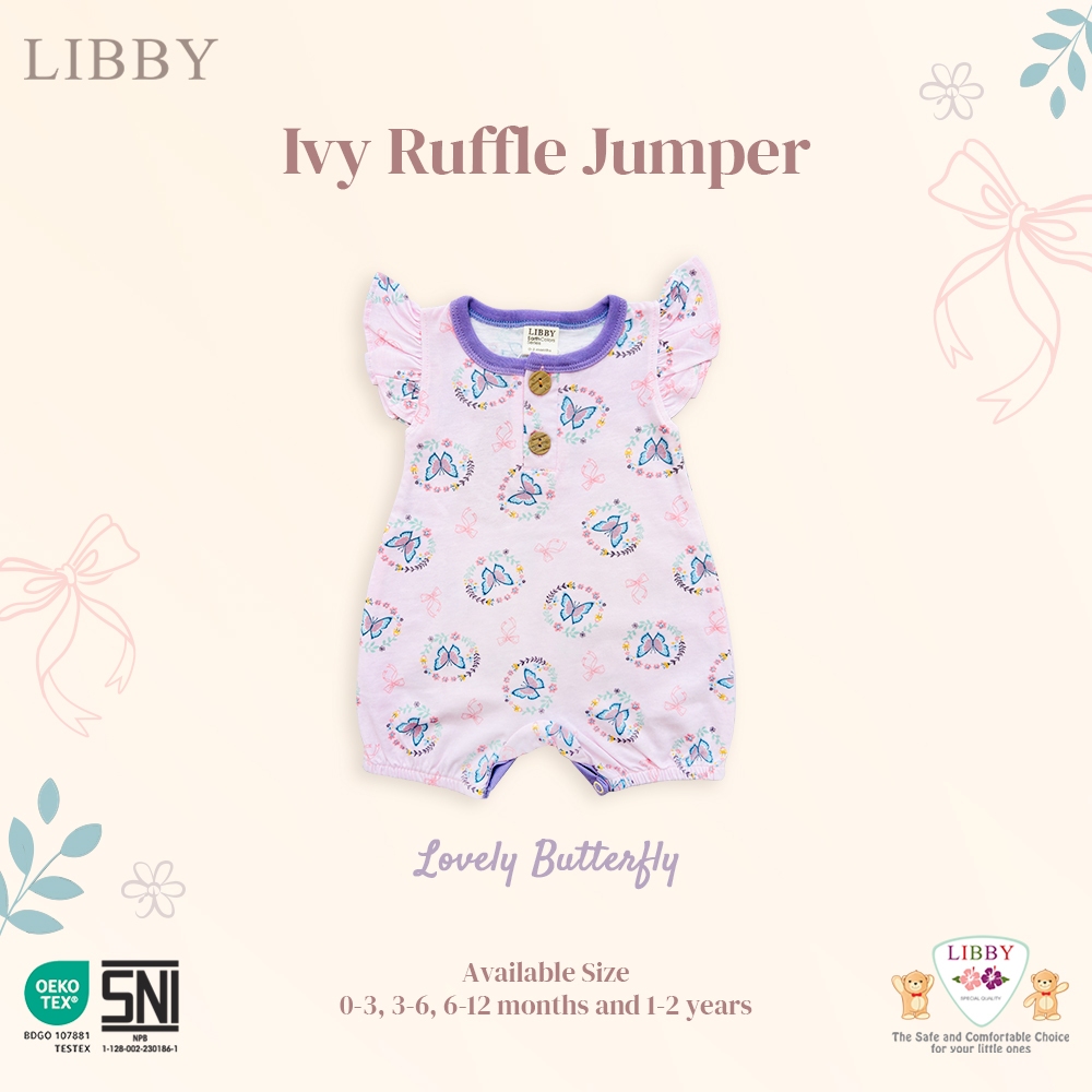 Libby Ivy Romper Ruffle 0-2 Tahun Puffy Jumper Cotton Earth Color Series  Jumper Bayi Anak Perempuan V2 V3 CBKS/SO UI