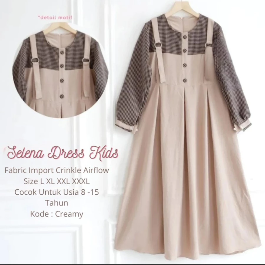 Gamis Crinkle Kombinasi Terbaru Dress Anak Perempuan