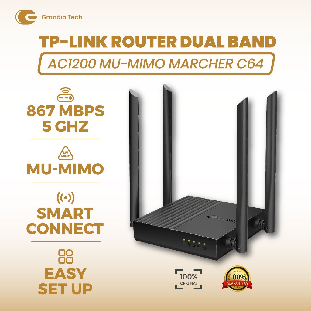 Jual Router Tp-Link Archer C64 Ac1200 Wi-Fi Router Dual Band Full ...