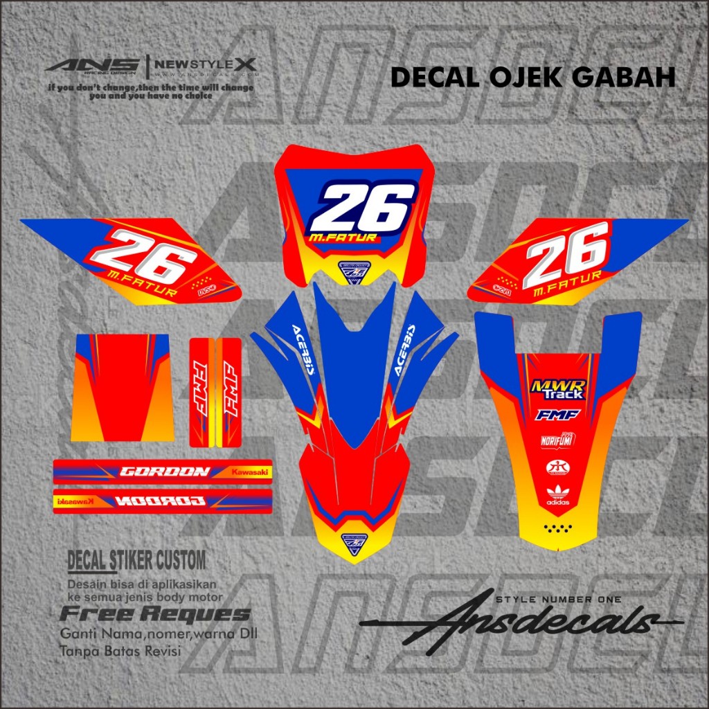 Jual Decal ojek gabah stiker gabah stiker yz decal motor angkut gabah ...