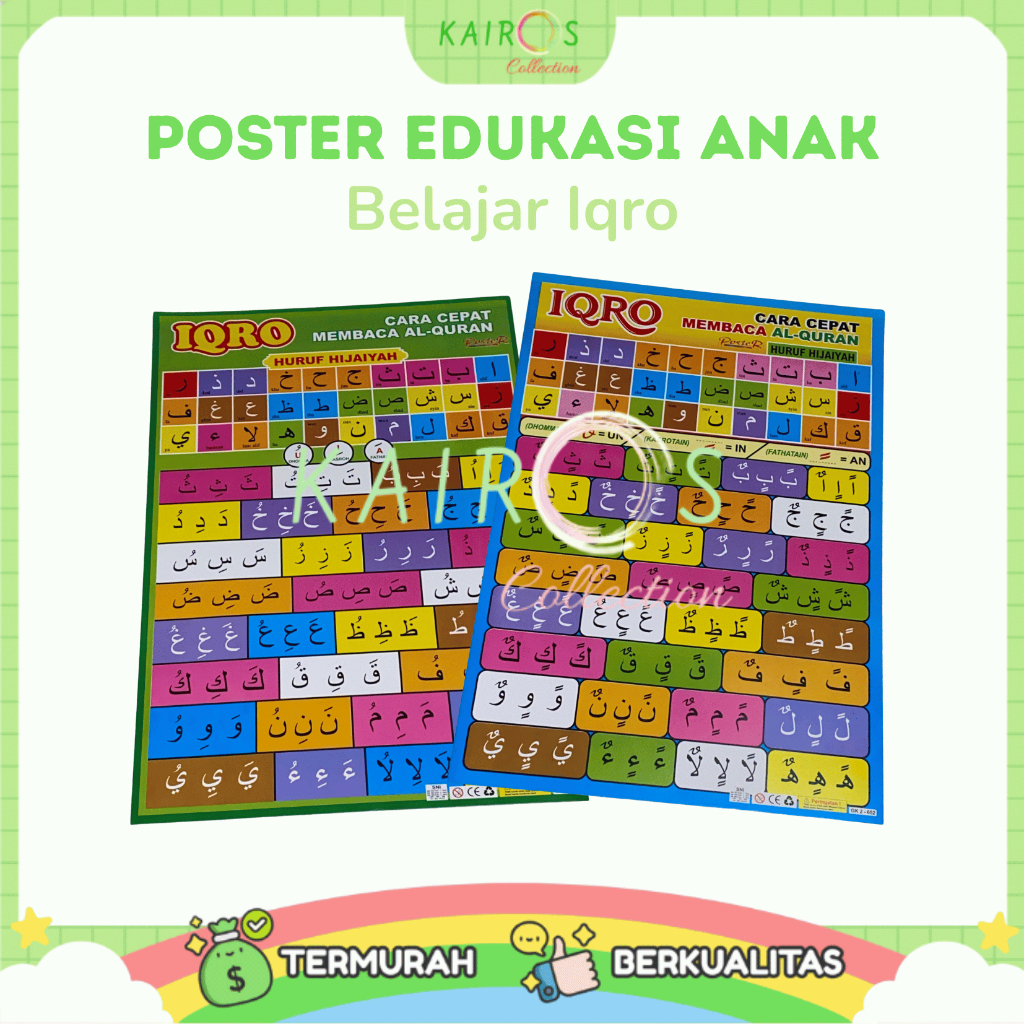 Jual Poster Dinding Edukasi Anak Belajar Gambar Muslim Iqro | Shopee ...